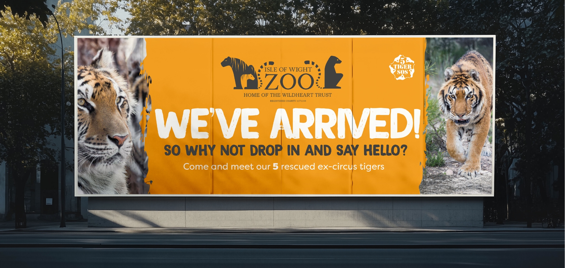 Isle of Wight Zoo car park billboard graphic