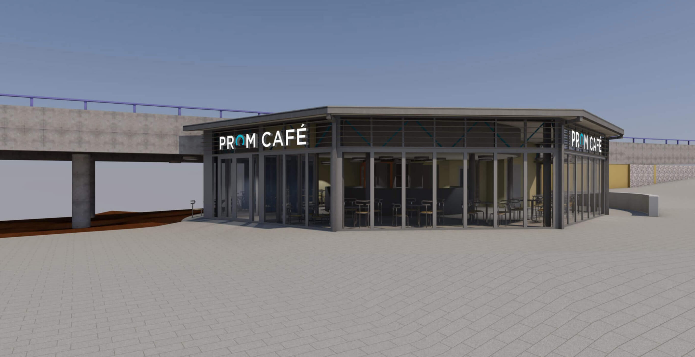 Prom Cafe inspiration design board showcasing spatial concepts, custom signage ideas and experiential branding direction.
